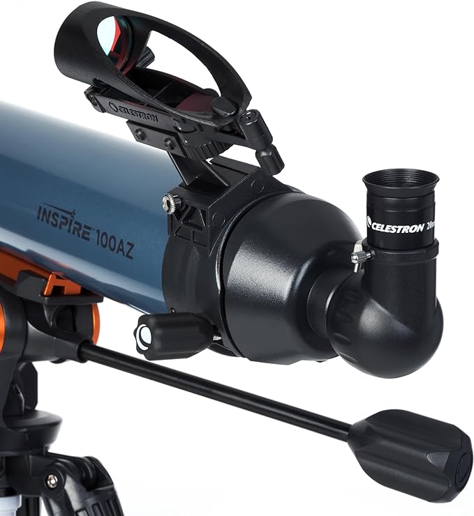 Celestron Inspire 100AZ Refractor Telescope with Built-in Smartphone Adapter, Blue