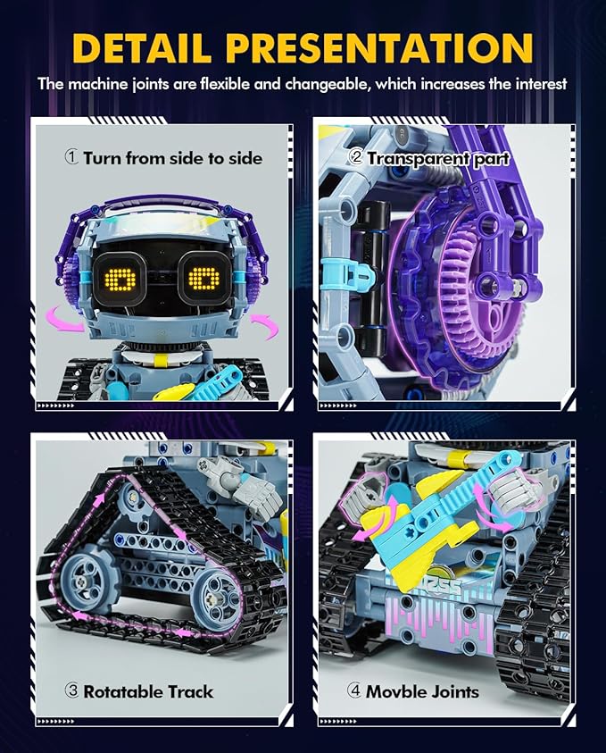 BAV 3 in 1 STEM Robotics Toy Building Blocks Set, Programmable APP Remote Control Robot/Car Robot Coding Kit, STEM Project Education Birthday Gift for Boys and Girls Ages 8-12 (433 Pieces)