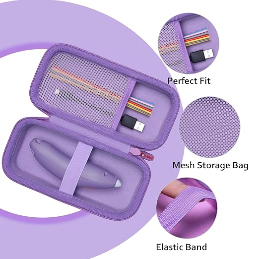 XANAD 3D Pen Case Compatible with 3Doodler Start+ Essentials/Scrib3D P1 Advanced/MYNT3D 3D Printing Pen for Kids, Purple