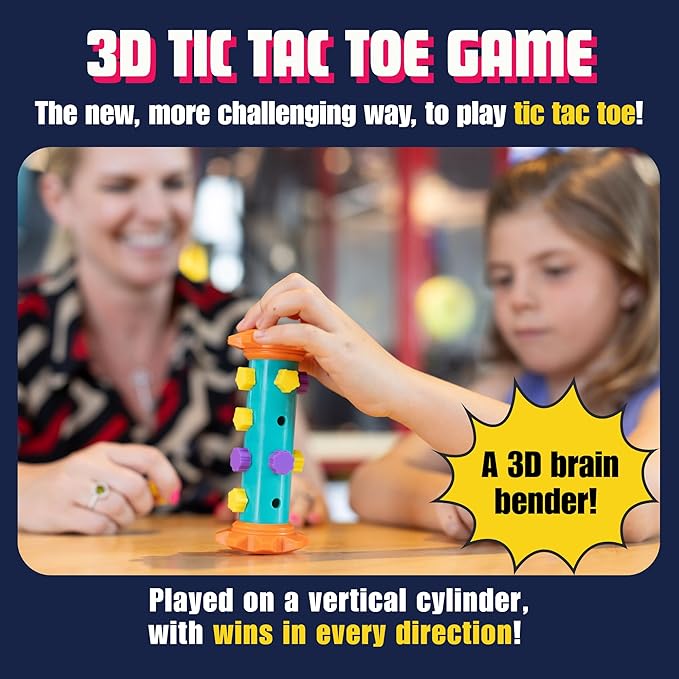 Challenge Your Mind with Tic Tac Totem: 3D Tic Tac Toe Travel Game & Brain Game for Strategy Enthusiasts, Ages 6+ (4X4)