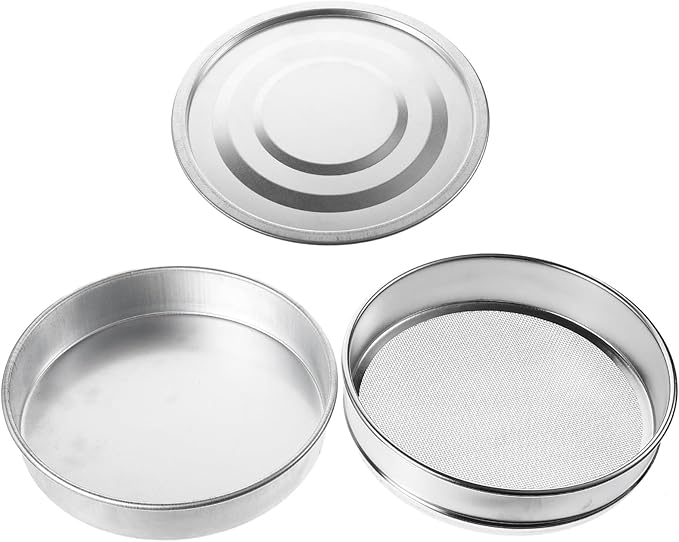 Stainless Steel Sprouting Tray Kit Set with Galvanized Base Cover Mesh Germination Tray for Seeds Legumes and Microgreens Gardening Tool for Home and Balcony Use