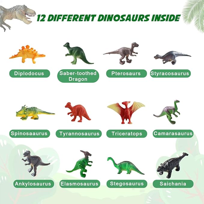 BIGEAR Easter Dinosaur Eggs Excavation Dig Kit - Dinosaur Toys for Kids - Break Open 12 Dinosaur Eggs and Discover 12 Cute Dinosaurs - Archaeology Preschool Science STEM Crafts Birthday Gifts for Boys
