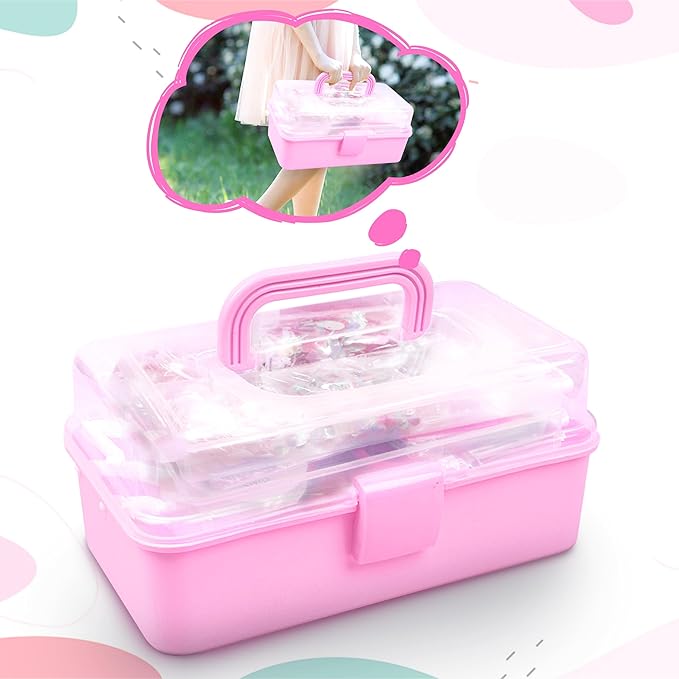 LINAYE 3000PCS Arts and Crafts Supplies for Kids, DIY Craft Box Kits, Craft Supplies Set Include Pompoms, Pipe Cleaners for Kids Ages 4-6 6-8 Birthday Christmas Gifts for Boys Girls Rose
