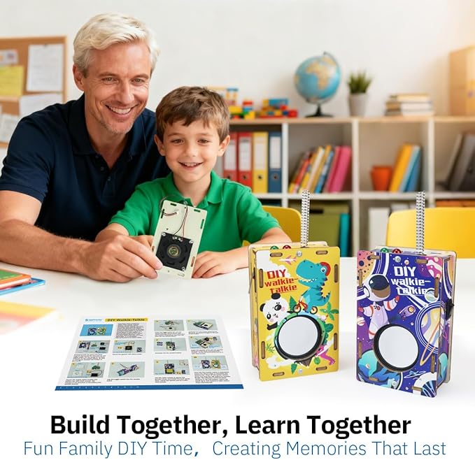 Science Kits for Kids Age 8-12, DIY Electronic Walkie-Talkie Stem Toys for Boys Age 8-12, Engineering STEM Kits for Kids Age 12-14, Gift for Boys&Girls