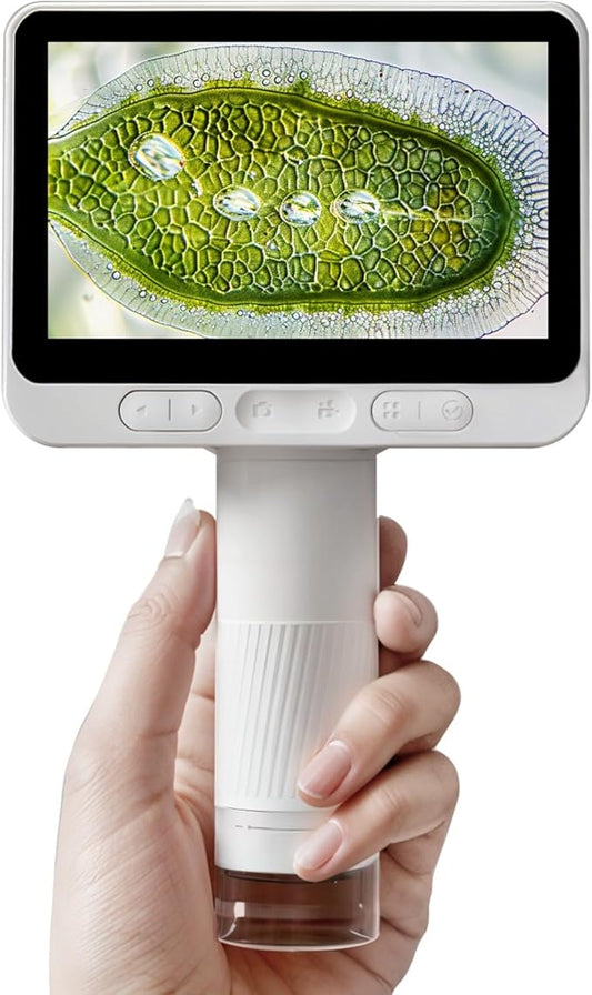 BEAVERLAB Finder Digital Microscope with 4 Inch Screen, 1080P HD 1600X Kids Portable Handheld Microscope with 8G Card for Scientific Experiment