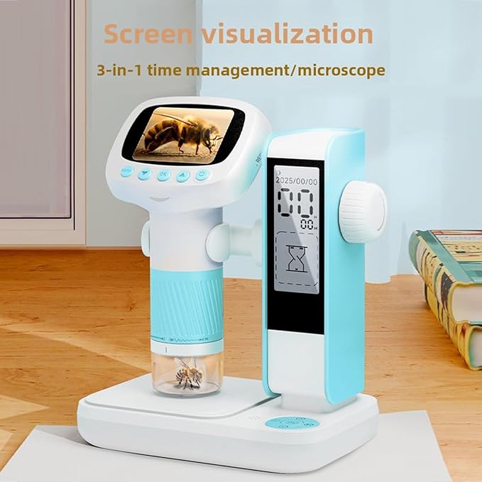 ViaGasaFamido Kids Microscope Kit Handheld Desktop 2-in-11080P High Definition Childrens Digital Microscope Professional Grade with Camera for 3+ Boys Girls