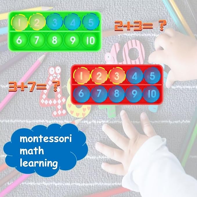 Alphabet Popper Fidggety Toy, Stress Relief Sensory Popping Game, Preschool Montessori Uppercase Lowercase Matching Game, ABC Letter Learning Educational Block (6 Pack Number 10 Popper)
