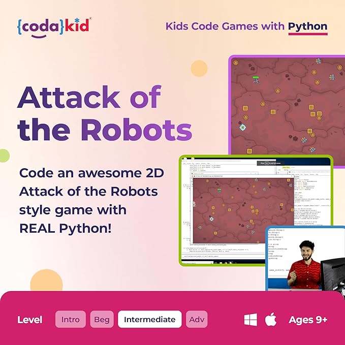 Python for Kids, Award-Winning STEM Courses, Coding for Kids, Ages 10+ with Online Mentoring Assistance, Learn Computer Programming and Code Amazing Games with Python (PC & Mac) (Box Art Varies)