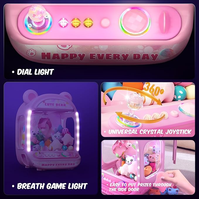 Skirfy Claws Machines for Kids,Unicorns Toys for Age 6+,Kids Games Mini Vending Machines with Squishys Toy Candy Dispenser,Claws Game Machine,Birthday for Girls Age 8-12