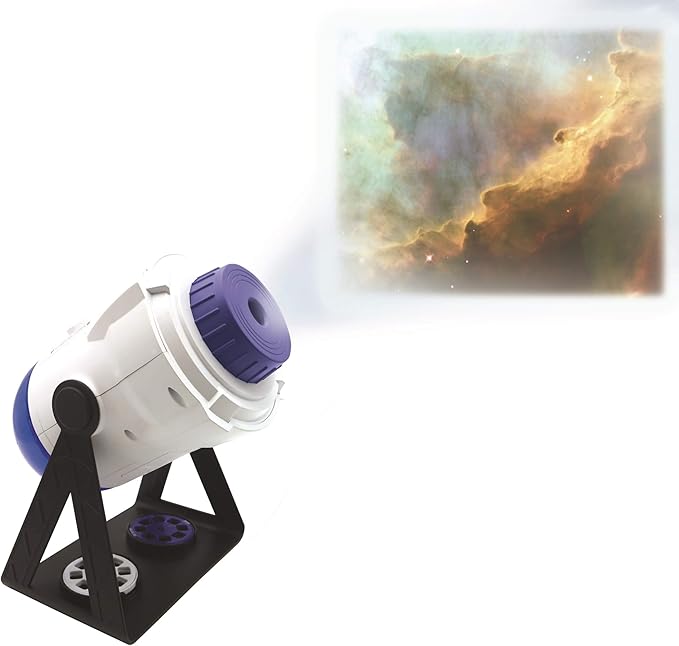 LEXiBOOK, 2-in-1 Constellations and Images Planetarium Projector, 24 Images to Discover Space, 2 Constellation Domes, STEM, White/Blue, NLJ180US