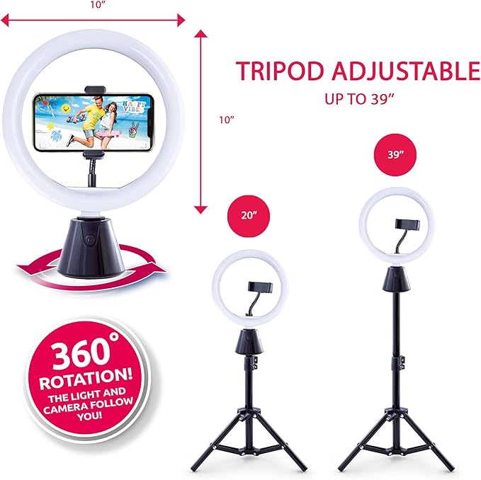 Canal Toys Studio Creator 360 Video Maker Kit, Green Screen and Tripod, Face and Motion Tracker, 10" Light Ring