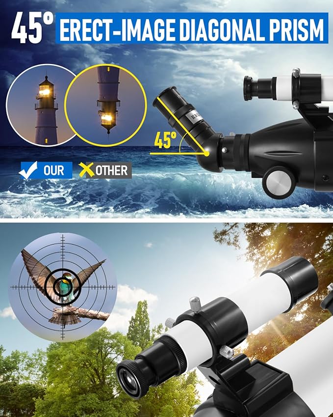 Telescope,90mm Aperture 900mm Refractor Telescopes,Magnification 450X High Powered Telescope,Professional Telescopes for Adults & Kids with Remote Control,Phone Adapter,Tripod,Carrying Bag