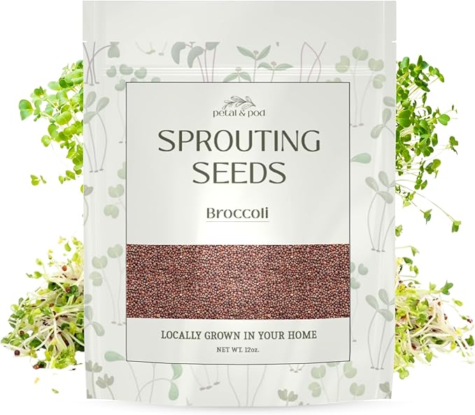 Petal & Pod Microgreens & Sprouting Seeds (12oz) - Broccoli - Seeds for MicroGreens Growing Kit and Sprouting Jars