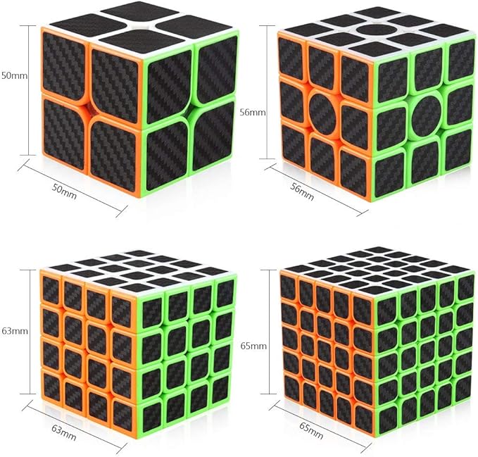CFMOUR Speed Cube 2x2 3x3 4x4 5x5 Set, Fast Magic Cube Bundle for Kids, Smooth Carbon Fiber Cubes, Puzzle Toys
