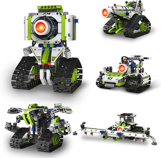 STEM Robotics Kit for Kids Ages 8-12,5 In1 Robot Building Kit Toys,337 Pcs Blocks App & Remote Control Robot Building Set,Erector Set for Kids Age 8 9 10 11 12+