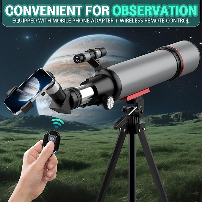 Telescope for Adults High Powered - Portable Astronomy Telescope for Kids & Beginners - 90mm Aperture 600mm Refractor Profesional Telescopes with Phone Adapter Tripod Carry Bag