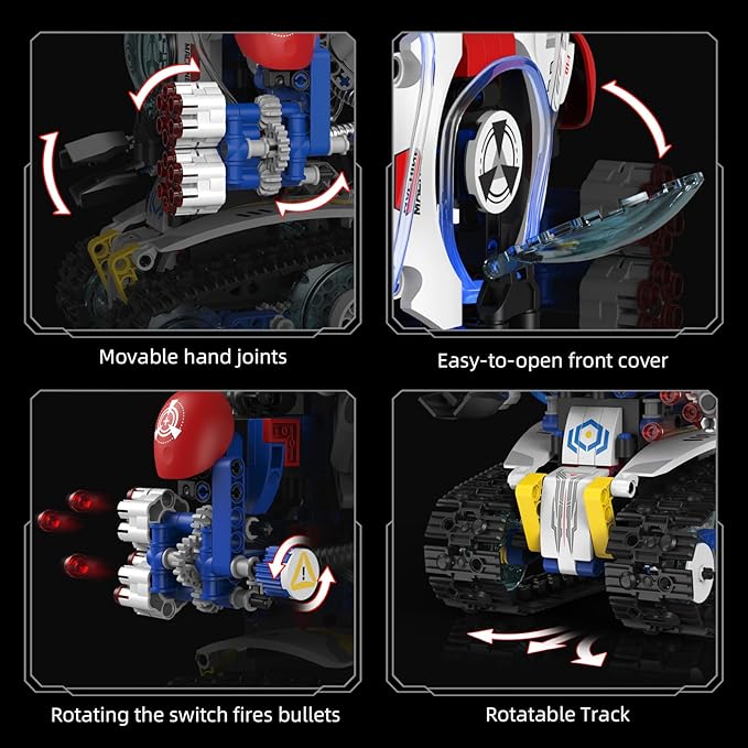 5 in 1 Robot for Kids Ages 8-12,Remote Control & APP Programmable Robotics, Eye Coding Toys-DIY Building Science Educational Kit, STEM Robot Kits Present for Teen Boys Girls (603 PCS)