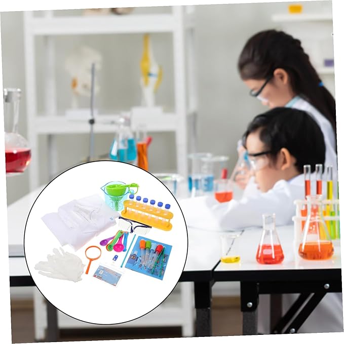 Science Experiment Kit for Boys and Safe Reusable Chemistry Laboratory Set with Smooth Surface Educational Stem for Interaction and Learning Random Color