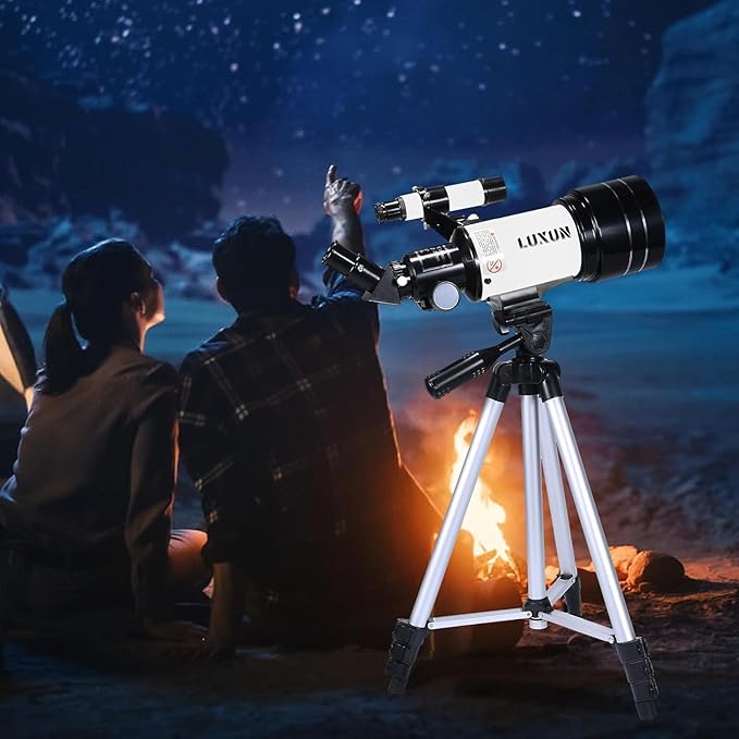 70mm Telescope Refracting,with Multilayer Broadband Coating(15X-150X),Adjustable Tripod and Finderscope,Telescope for Adults,Kids and Beginner