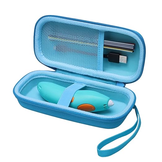 XANAD 3D Pen Case Compatible with 3Doodler Start+ Essentials/Scrib3D P1 Advanced/MYNT3D 3D Printing Pen for Kids, Blue