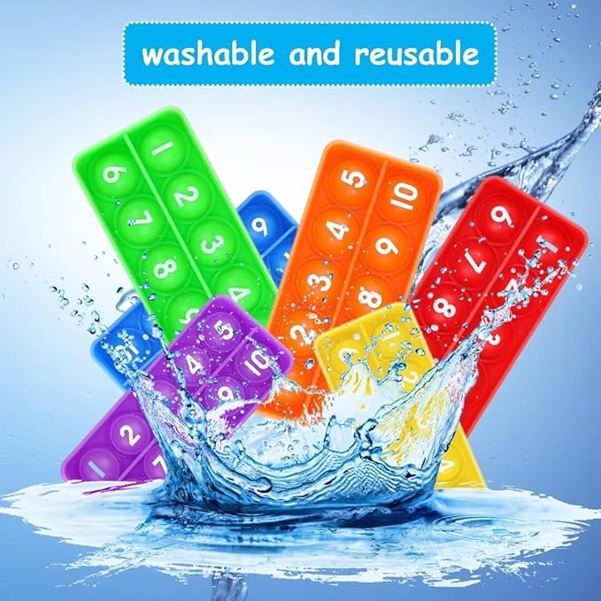 Alphabet Popper Fidggety Toy, Stress Relief Sensory Popping Game, Preschool Montessori Uppercase Lowercase Matching Game, ABC Letter Learning Educational Block (6 Pack Number 10 Popper)