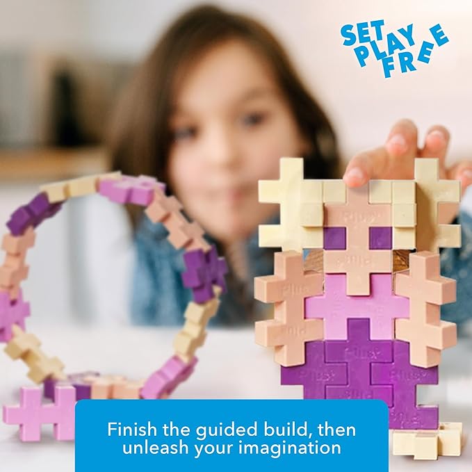 PLUS PLUS Big – 15 Piece Bloom Mix – Construction Building Stem/Steam Toy, Interlocking Large Puzzle Blocks for Toddlers and Preschool, Open Play Tube