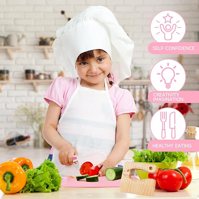 28PCS Toddler Knife Set - Kids Knifes for Real Cooking, Wooden Kids Kitchen Knife Set with Gloves Cutting Board Crinkle Cutters Kid Safe Knives, Toddlers Kitchen Tools (Crocodile 16PCS Set)