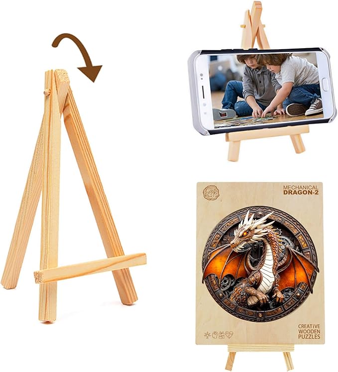 Wooden Puzzles for Adults 200 Pices, Dragon 3D Puzzles for Adults, Mechanical Dragon Irregular Jigsaw Puzzles, Flat Puzzels with 3D Visual Effect, Finished Puzzle Size is 11.4 x 11.4in