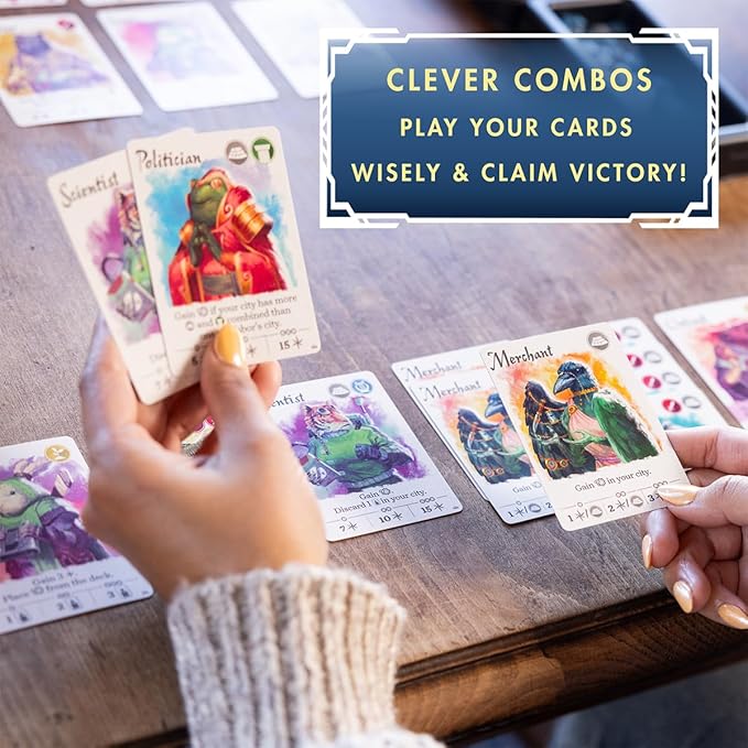 Citizens of The Spark Board Game | Strategy Card-Drafting Game of Clever Combos | Competitive Tableau Builder | Fantasy Sci-fi Animals | 1-5 Players Ages 14+ | 45-60 Minutes | Thunderworks Games