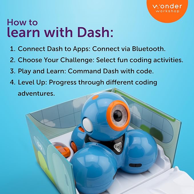 Wonder Workshop Dash Robot - Coding Robots for Kids 6+ - Voice Activated STEM Robot Toys - Interactive, Educational & Programmable