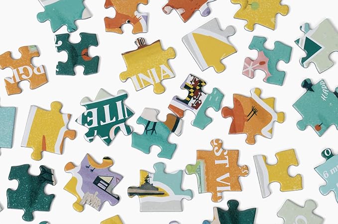 Geotoys Mid-Atlantic Region Jigsaw Puzzle - 250 Piece Puzzles for 8 Year Olds - Jigsaw Puzzles for Kids Ages 8-12 Years Old - Kids Puzzle Games with Colorful Landmarks