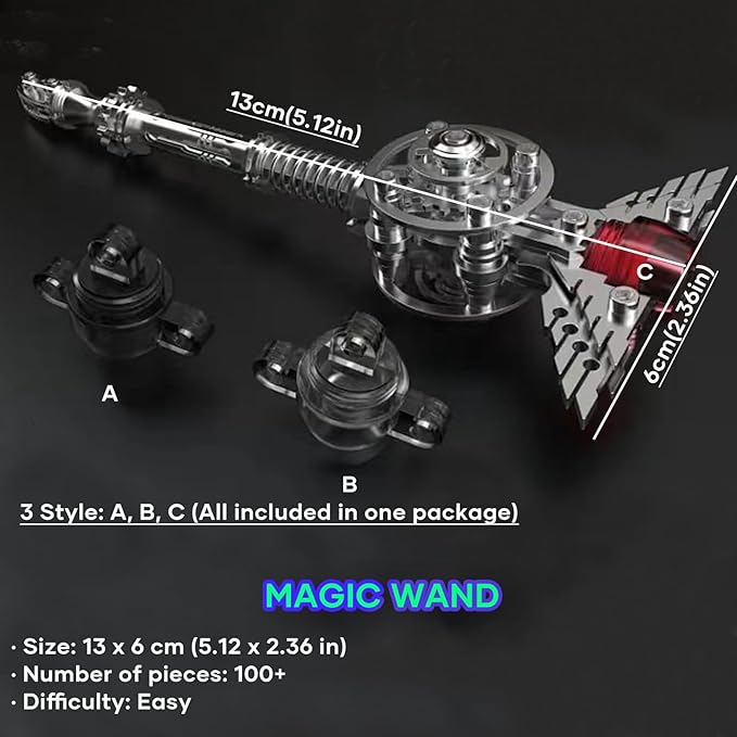 Metalkitor 3D Metal Puzzles for Adults, Magic Wand for Metalkitor Giant Mantis and Fox Model- Steampunk DIY Ornament - Assembly Jigsaw Crafts Brain Teaser - Perfect Desk Decor and Gift Choice(100+PCS)