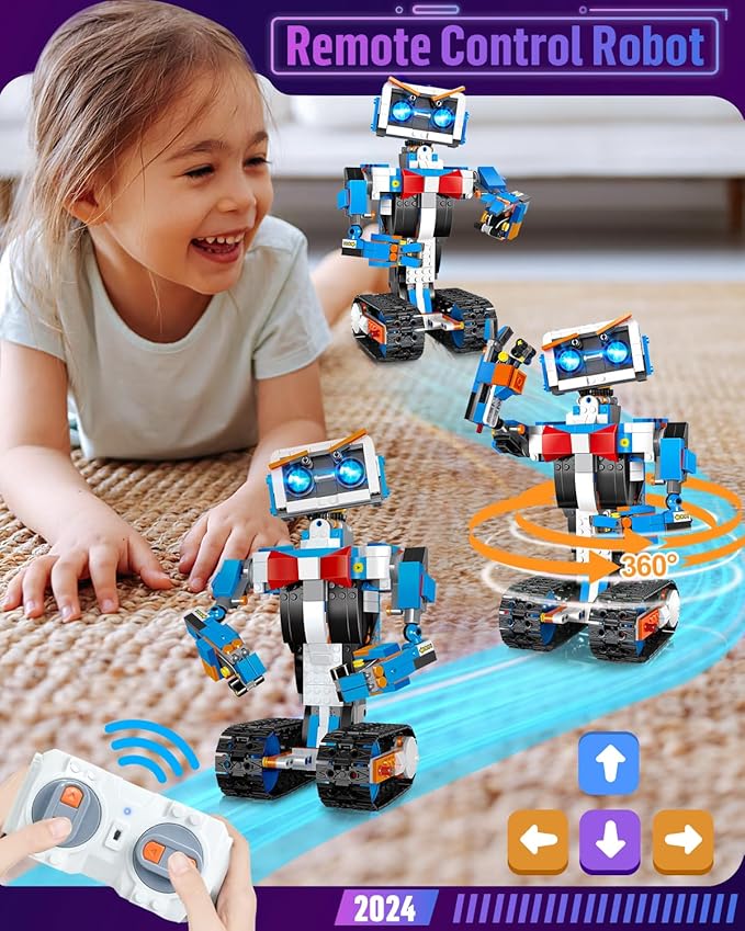 okk STEM Robot Toys for Kids 8-12, APP & Remote Control Robot Building Kit, DIY Engineering Educational Coding Robotics kit, Programmable Robot Building Toys for Boys Girls