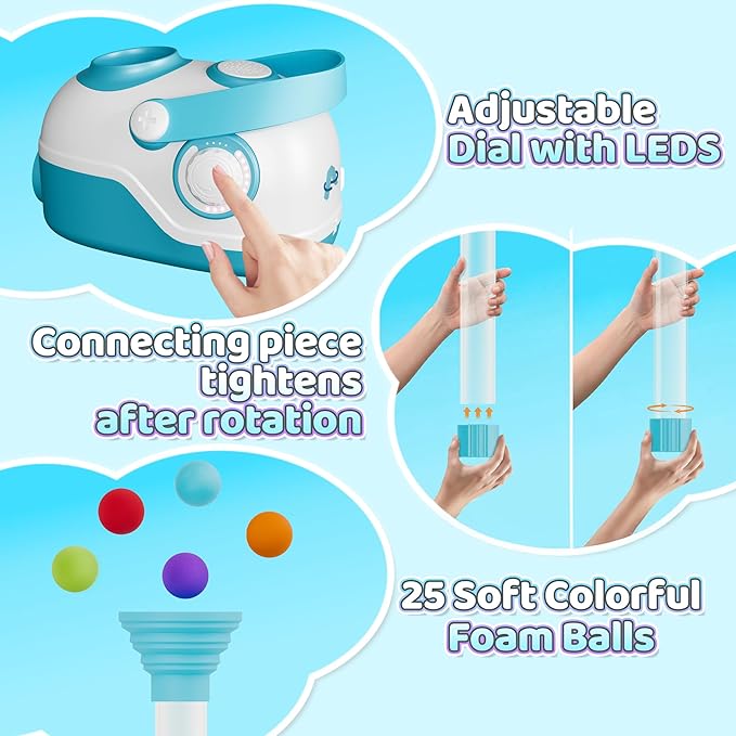 Air-Powered STEM Building Toys - Rechargeable & Play While Charging STEM Toys for 3+ Year Old, Birthday & Christmas Gifts for Kids