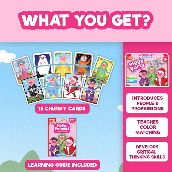 Doctor Jupiter Piggy Party Dress-up Game | Toys for Ages 2-4 | Birthday Gift for 2 Year Old Boys and Girls | Toddler Toys for 2-3-4 Year Old | Learning & Education Toys