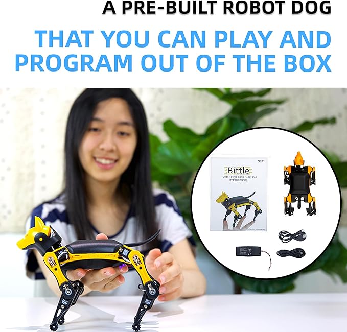 Petoi Programmable Robot Dog Bittle X V2 Lite Servo (Pre-Assembled) | Coding Smart Robot Dog Kit, Voice Controlled, Quadruped Interactive Robot for Kids, Open Source, STEM & Robotics Education