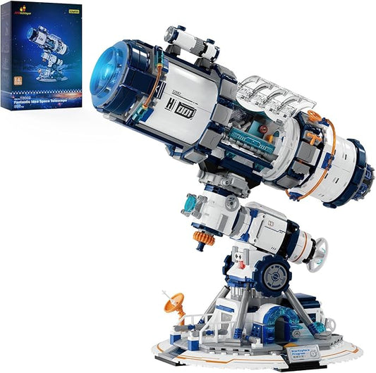 JMBricklayer Space Telescope Building Sets for Adults, Cool Space Planet Building Toys with Lights 70009, Space Exploration Telescope Model Kits for Adult, Ideal Gift for Space Lovers, Kid 14+(995PCS)