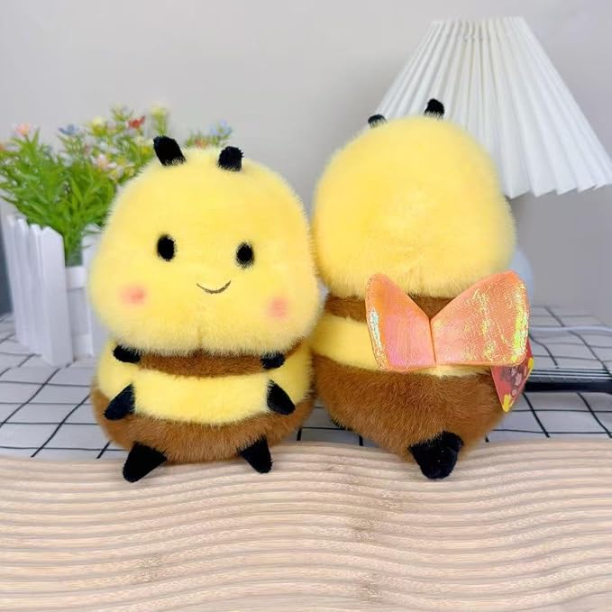 Realistic Bee 8 inch Cute Wild Honeybee Stuffed Animal Ultra Soft Plushies Toys Kawaii Gifts for Kids Adults Yellow