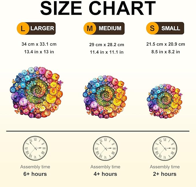 Wooden Puzzle for Adults-Wooden Puzzle Unique Shape Advanced Rainbow Vortex Mushrooms Wooden Jigsaw Puzzle for Adult, Wood Puzzles,Challenge Wooden Jigsaw Puzzle(M-11.4 * 11.1in 190pcs)