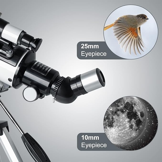 Telescope for Kids & Adults - 70mm Aperture 500mm AZ Mount Fully Multi-Coated Optics Astronomical refracting Portable Telescopes, with Tripod Phone Adapter, Carrying Bag, Remote Control White