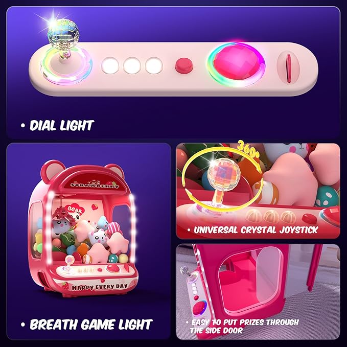 Skirfy Claws Machines for Kids,Unicorns Toys for Girls Age 6+,Mini Vending Machine with Plush Toys,Candy Dispenser Machine,Claws Game Machine,Thanksgiving Birthday Gifts for Kids