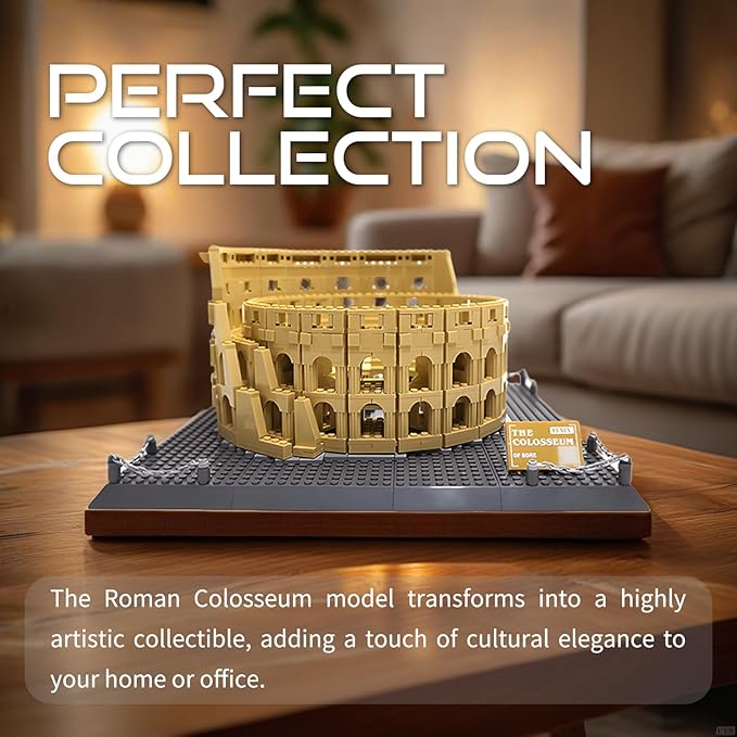 Architecture Roman Colosseum Building Blocks Sets Roman Coliseum Model Building Kits Famous Landmark Toys Gift for Adults Kids Teens 1756 PCS