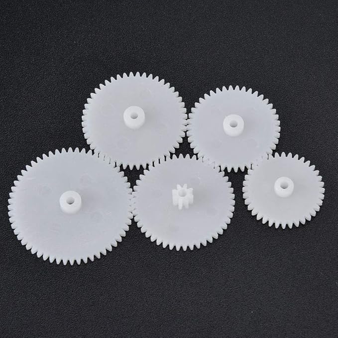 Marhynchus 75pcs Plastic Gear Belt Pulley Shaft Sleeve Set DIY Robot Parts DIY Toy Components DIY Project Kit for Motor Toy