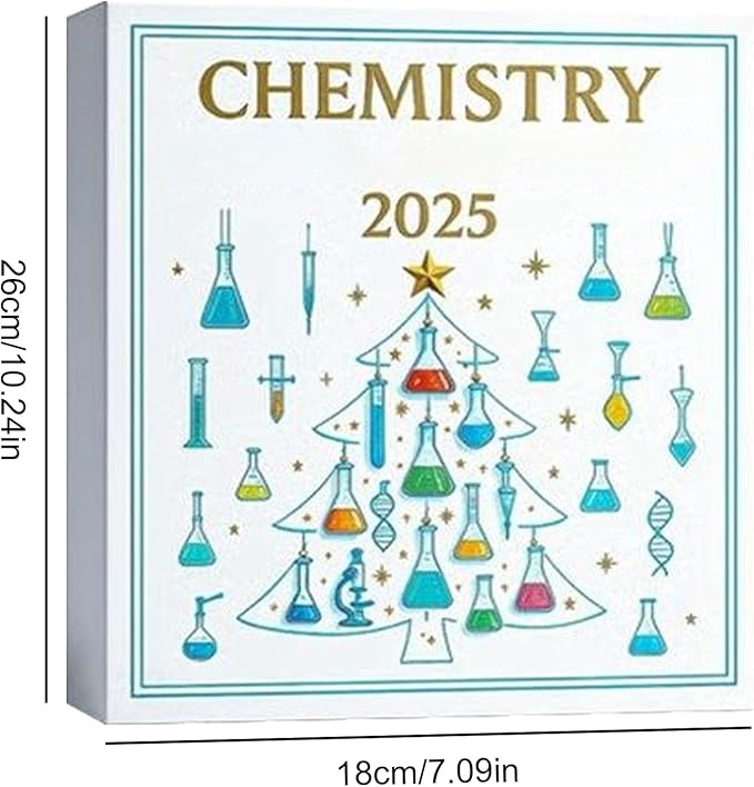 24 Day Chemistry Holiday Science Kit 2D Acrylic Ornaments Daily Science Activities Hands-on Learning Educational Entertainment For Home Decorators Front Door Room Bedroom Wall Mantel