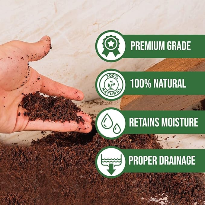 Coco Coir for Plants 3-Pack – 2.4 Gallons Compressed Coconut Coir Bricks, 10 lb. Organic, Low EC, pH Balanced Coco Peat for Indoor & Outdoor Gardening, Potting Soil, Indoor Plant Soil