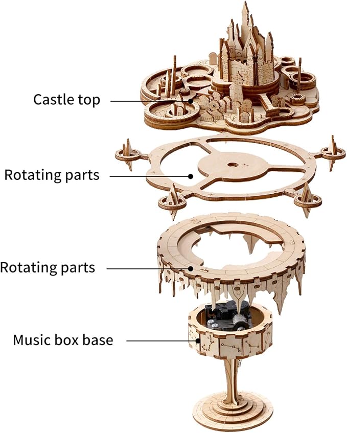Music Park 3D Wooden Puzzles for Adults Music Box Model Kits You are My Sunshine Castle Building DIY Crafts Birthday Gifts for Girls or Women Age 14+
