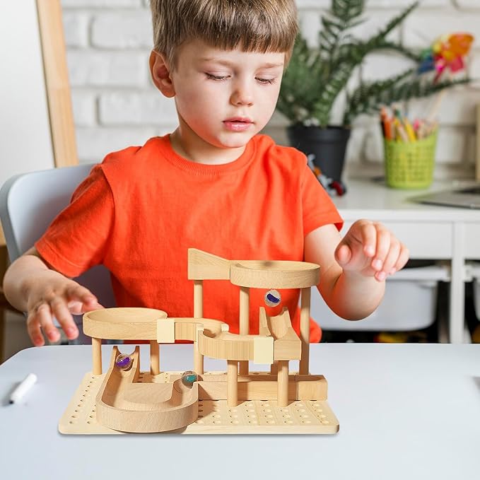 Marble Maze - Wooden Funny Educational Games, Marble Maze Game Race Track STEM Toys, Cognitive Skill Development, Problem Solving Fun, Boys, Girls, Classroom, Home, School, Kindergarten, Birthday