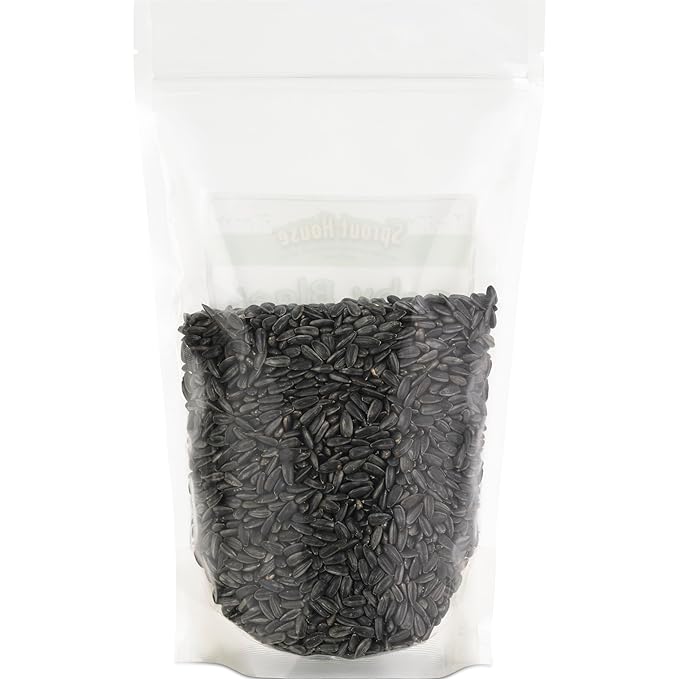 The Sprout House Sunflower Seeds 1LB - Certified Organic Black Oil Sunflower Seeds - Fast Growing- high yielding - NonGMO - Grow Sunflower Shoots Easily