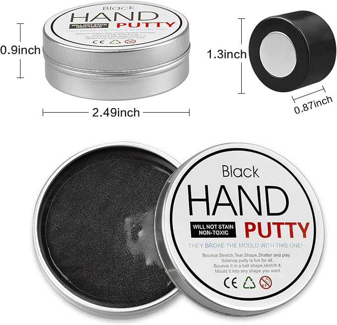 Magnetic Slime Putty, Magnetic Space Putty Slime with Upgraded Magnet Toys for Kids Adults, Fidget Toy Stress Reliever Puddy for Christmas Birthday Gifts Stocking Stuffers (2 Pack, Blue&Black)