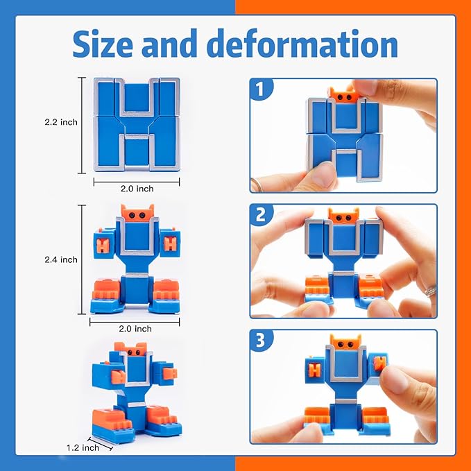 26 Pieces Alphabet Robots for Kids Alphabet Learning Toys, Alphabots Transform Letters for Educational ABC Learning Toys for Kids Ages 3-5, Carnival Prizes, Classroom Rewards, Toddler Birthday Gift